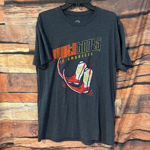 108 Stitches Men's T-Shirt L Heather Gray Pointy Boots Amarillo Tri-Blend